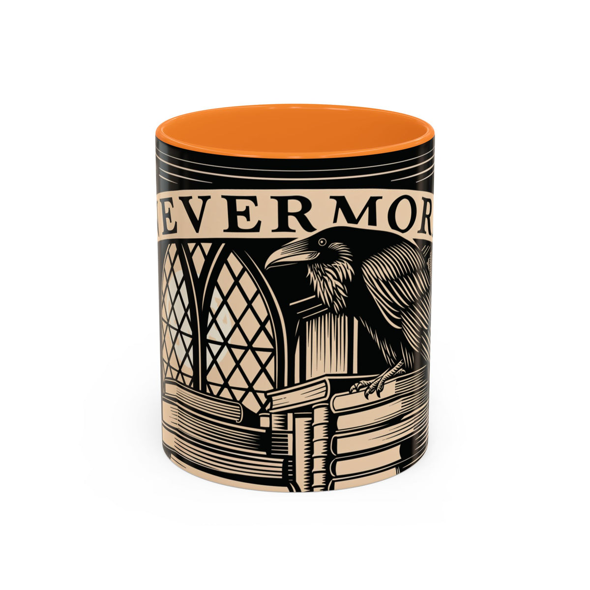 x Nevermore Raven woodcut illustration Mug | Edgar Allan Poe inspired