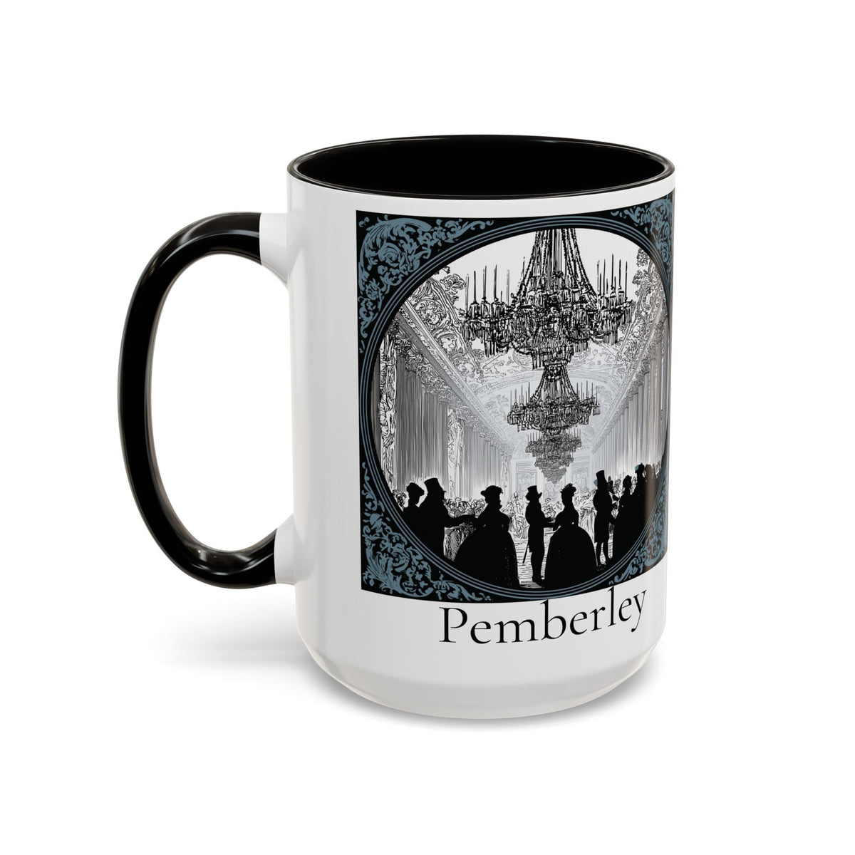 Pemberley Ballroom Illustration Mug | Color Accent Ceramic Mug