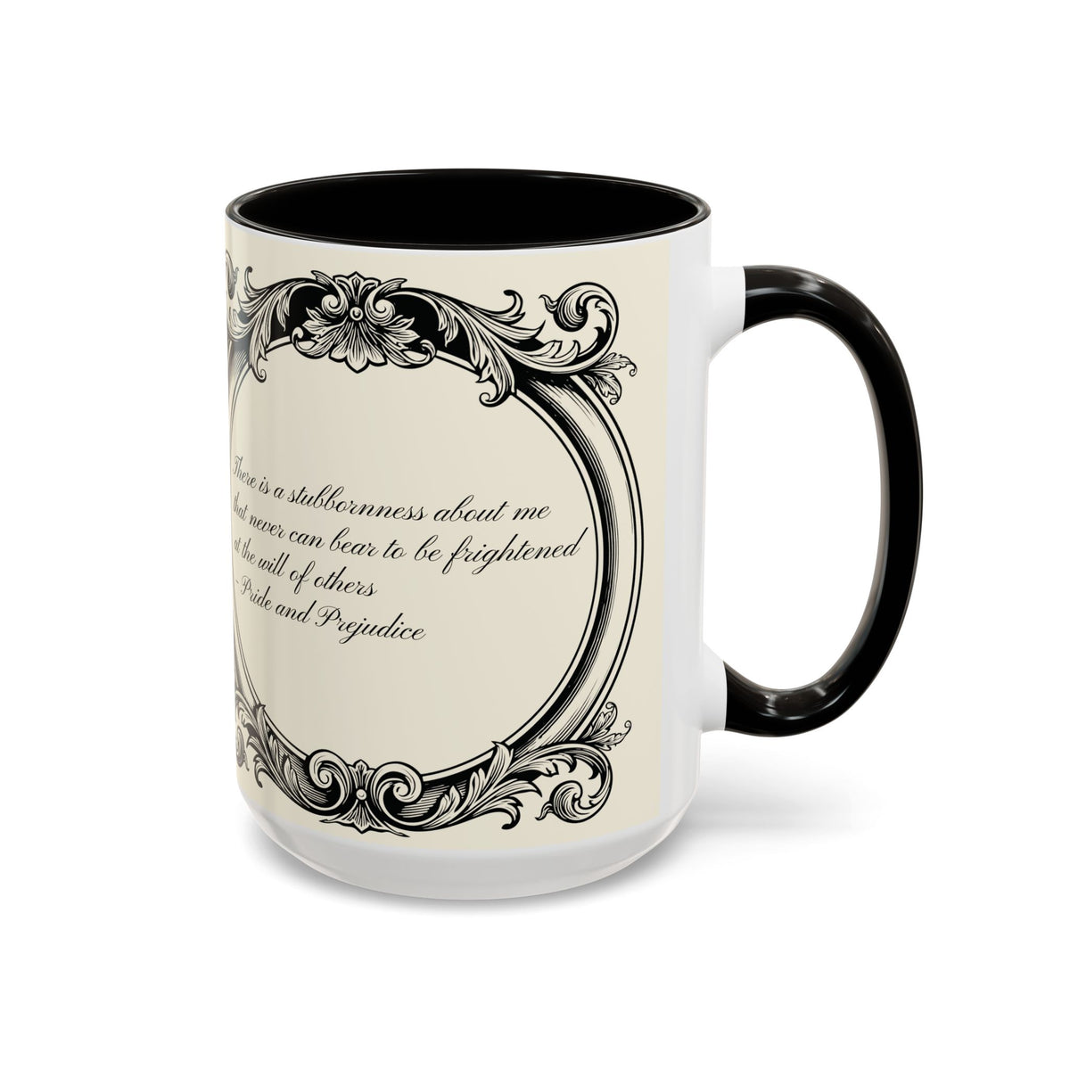 Quote from Pride & Prejudice Vintage Floral Mug — “Pride & Prejudice” Ceramic Book Lover Mug (11oz/15oz)