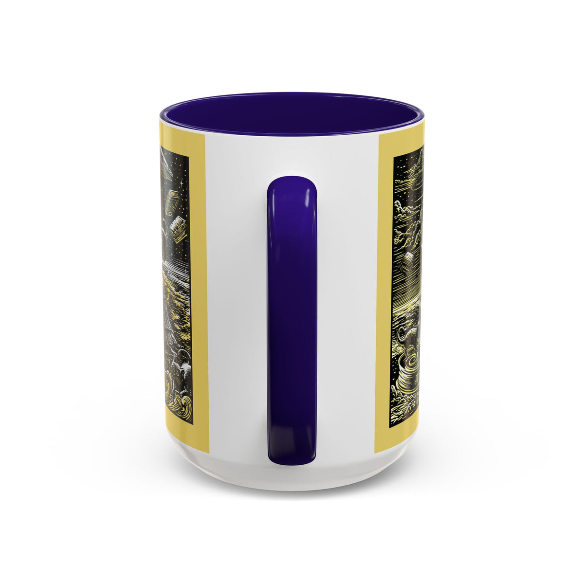 "Just One More Chapter" Under UFO Illustration Mug | Color Accent Coffee Cup