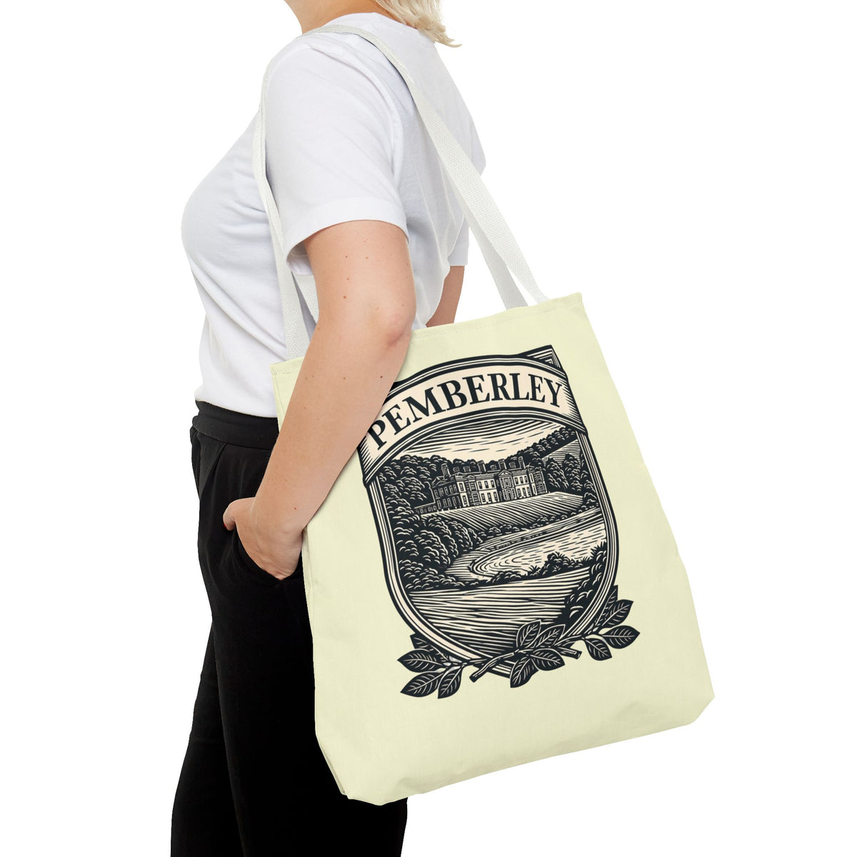 Pemberley Crest Tote Bag — Regency Manor Vintage Shield Canvas Tote