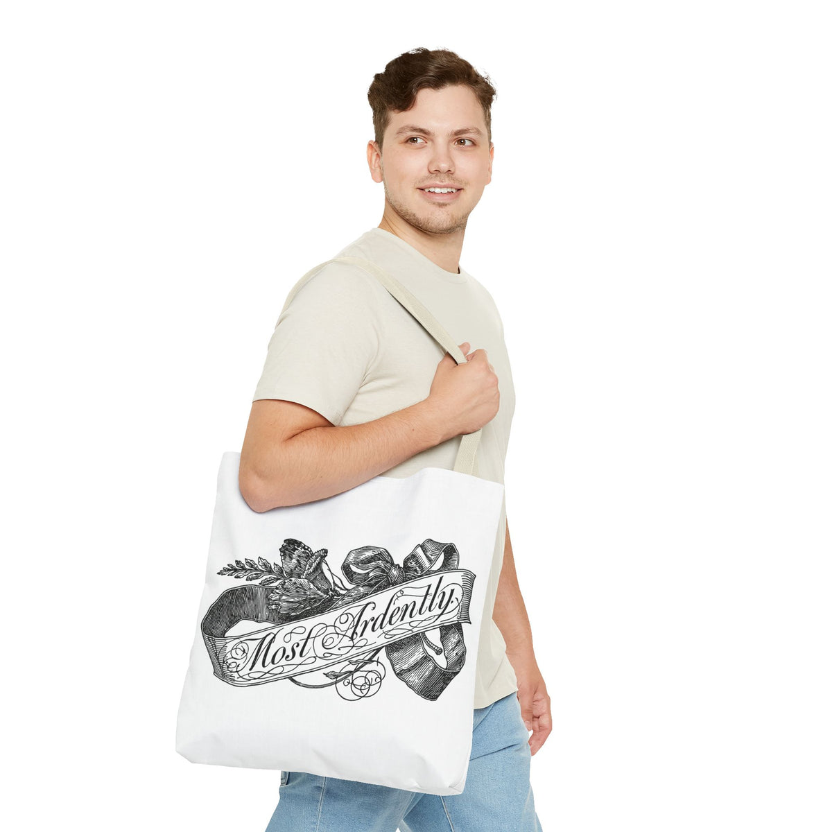 Regency Ribbon Banner Tote — Most Ardently