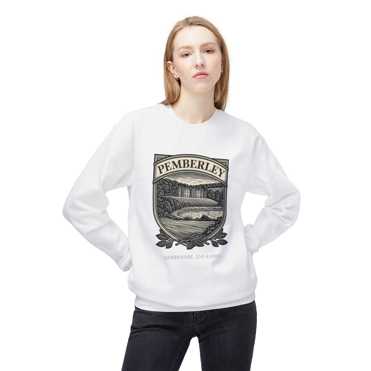 Pemberley Estate Crewneck Sweatshirt — Jane Austen Cozy Literary Pullover
