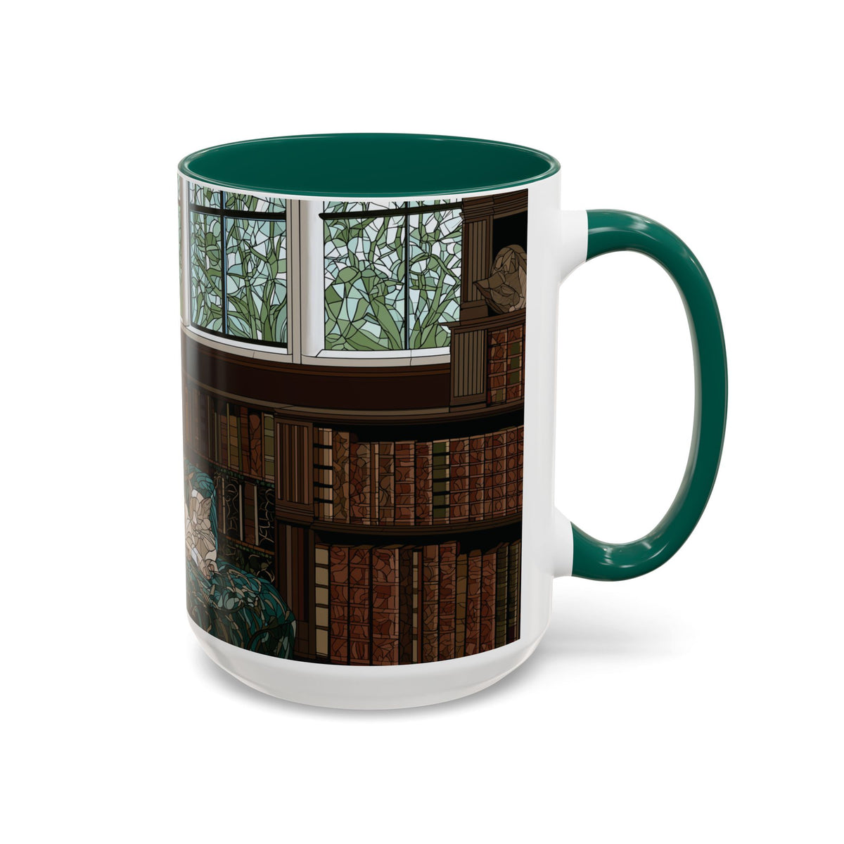 Cozy Reading Nook Cat Mug | Ceramic Coffee Cup 11oz 15oz