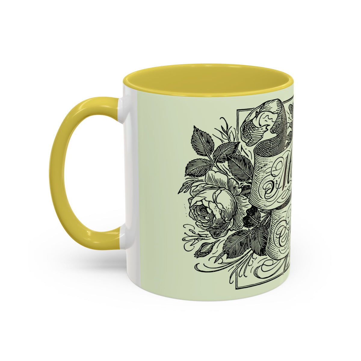 Most Ardently script banner floral Mug | Pink 11 or 15 oz.