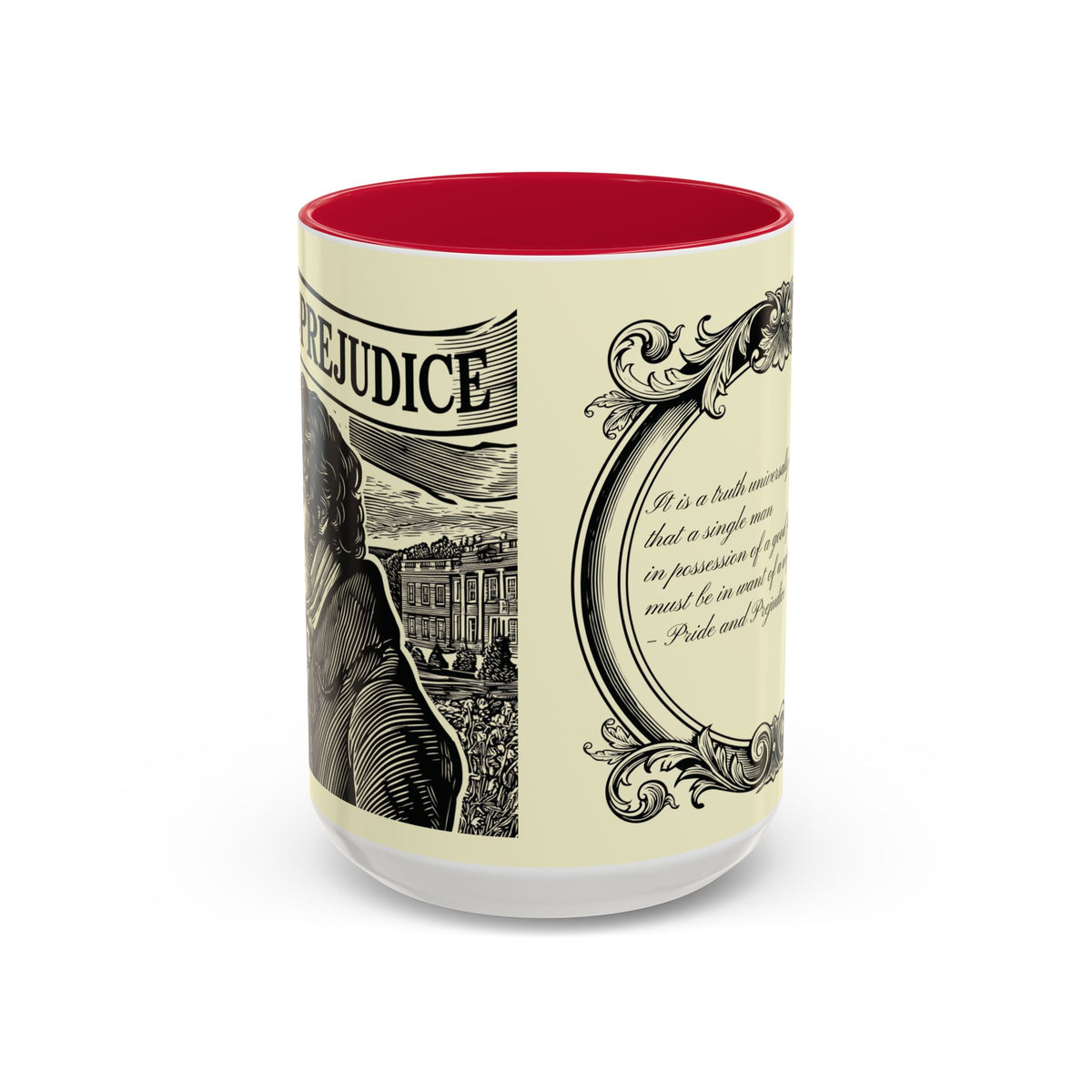 Pride and Prejudice Quote Mug — “Mr. Darcy at Pemberley” Vintage Jane Austen Coffee Cup (11oz/15oz)