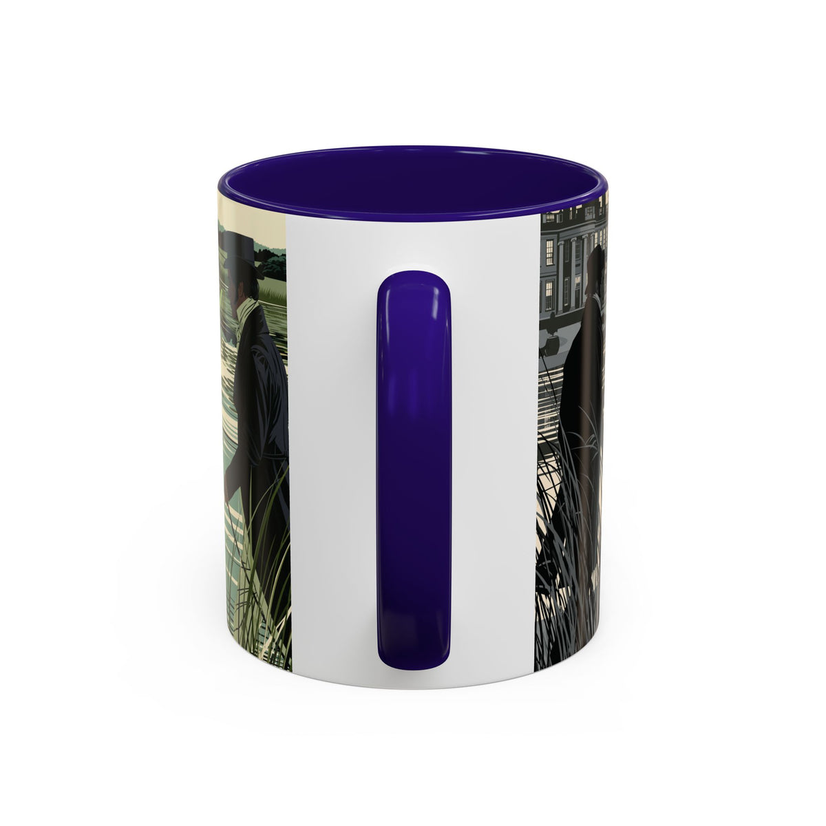 Strolling Lakeside with Mr. Darcy  —  Scenic Lakeside Vintage Gentleman Mug (11oz & 15oz)