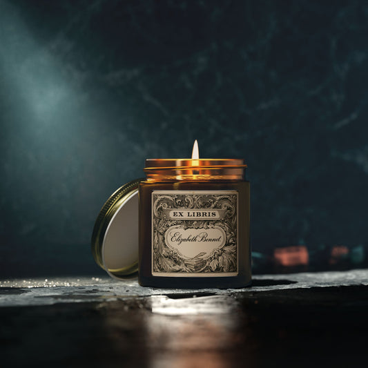 Ex Libris Vintage Label  Wax Candle