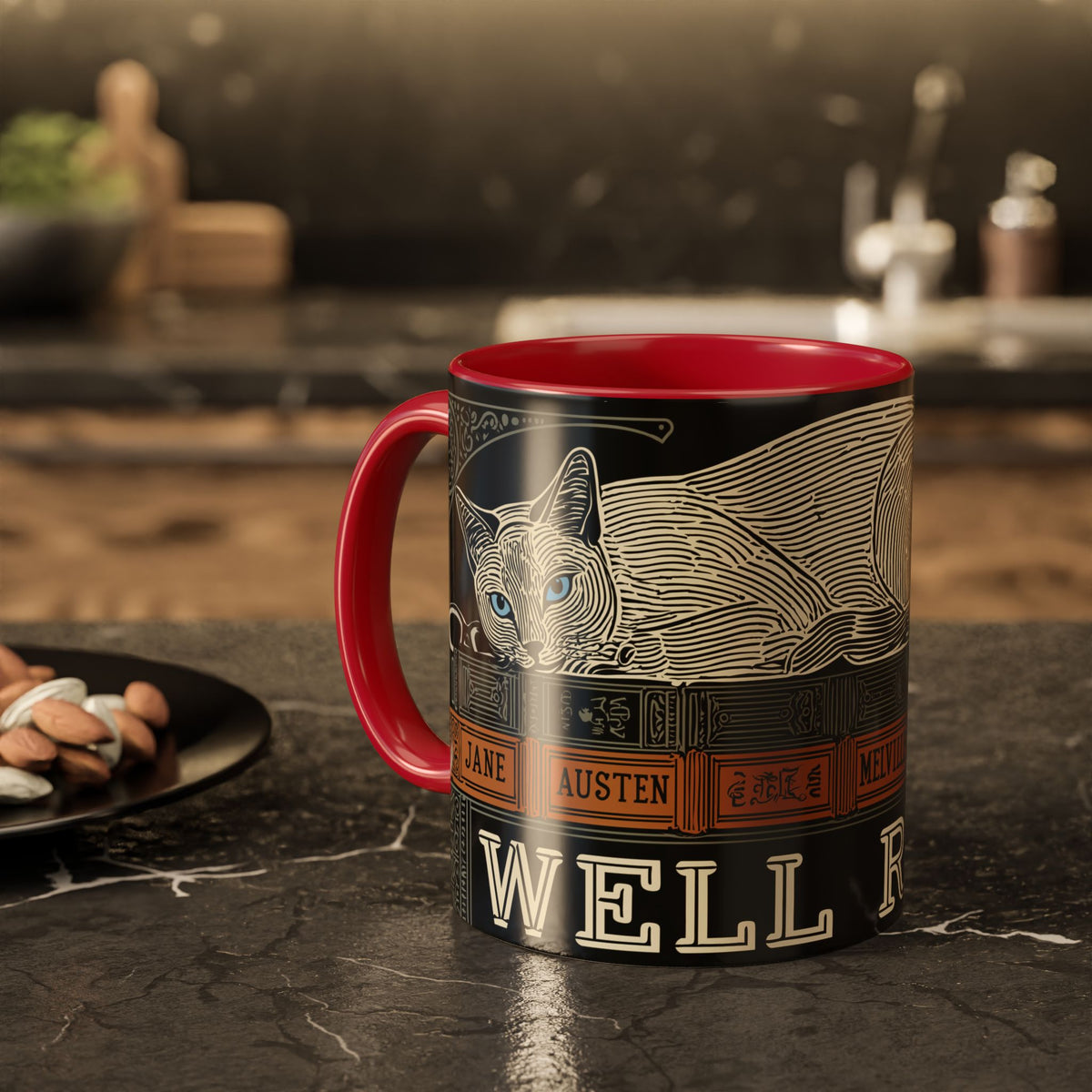 Bookstore Cat-Well Read Cat Mug | Literary Cat Stack Mug