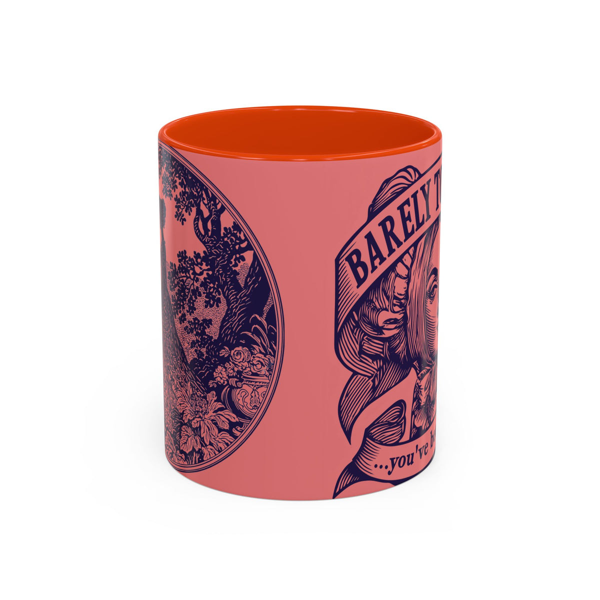 Barely Tolerable Vintage Portrait Mug — Funny Retro Coffee Cup (11oz/15oz)