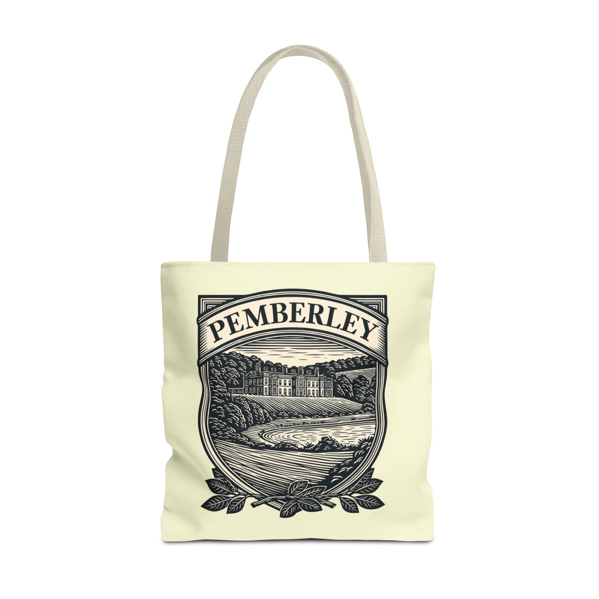 Pemberley Crest Tote Bag — Regency Manor Vintage Shield Canvas Tote
