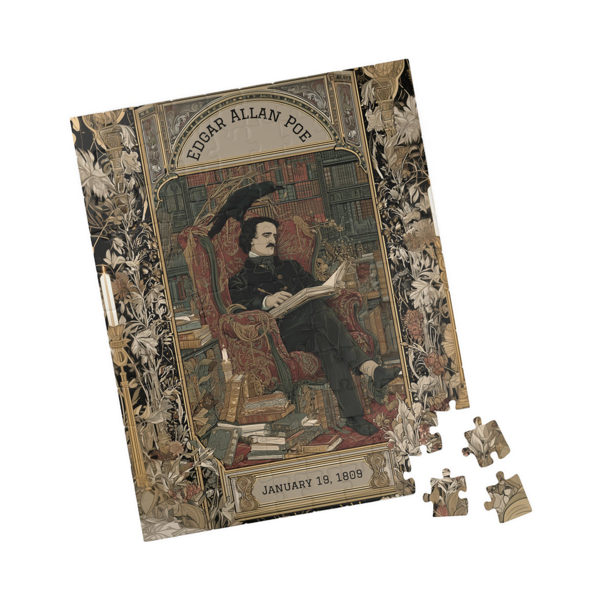 Edgar Allan Poe's Raven Holding Court - Nevermore Puzzle