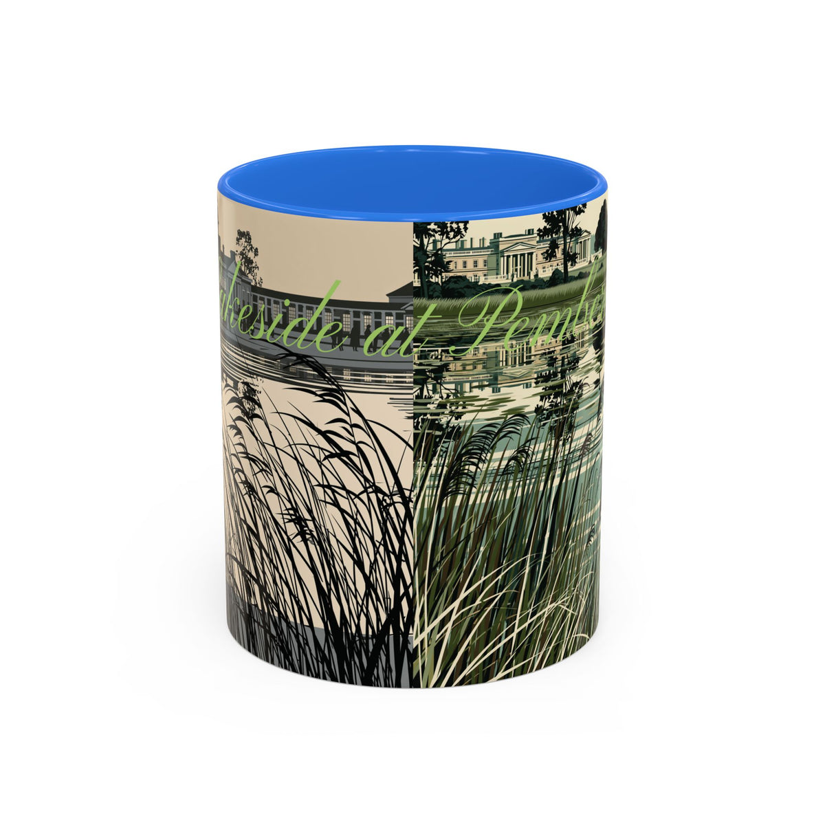 Strolling Lakeside with Mr. Darcy  —  Scenic Lakeside Vintage Gentleman Mug (11oz & 15oz)