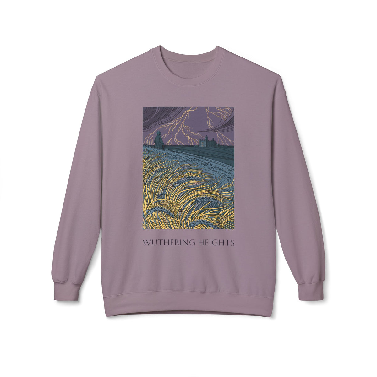 Wurthering Heights Crewneck Sweatshirt — Moorscape "I'd Marry the Storm Again"