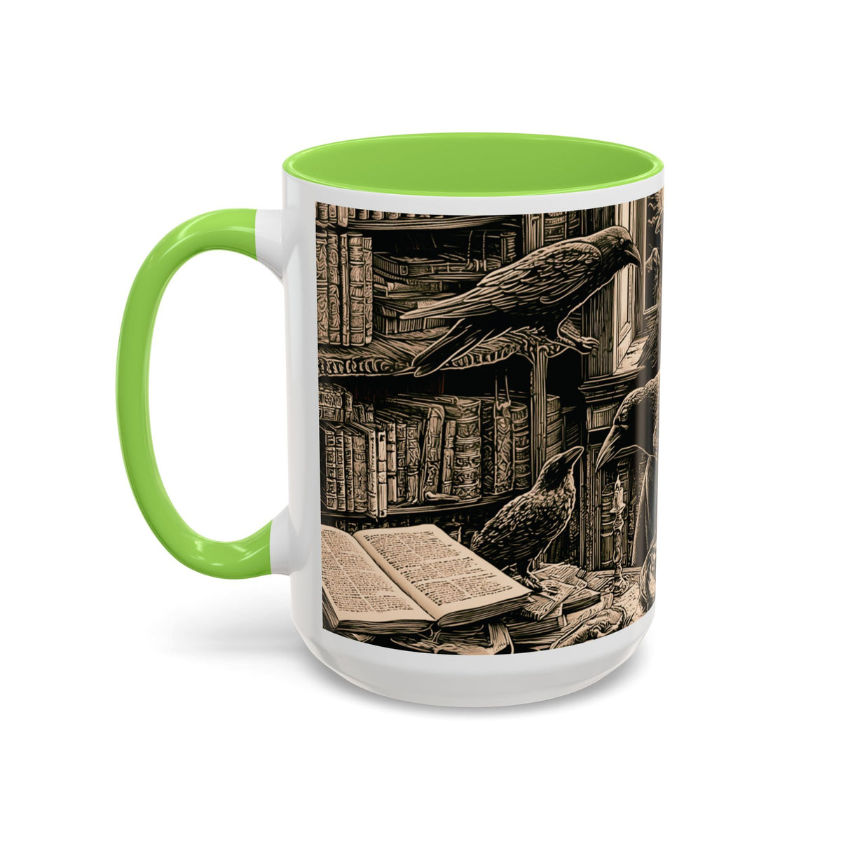 Edgar Allan Poe Raven Portrait Mug | Ceramic Coffee Cup