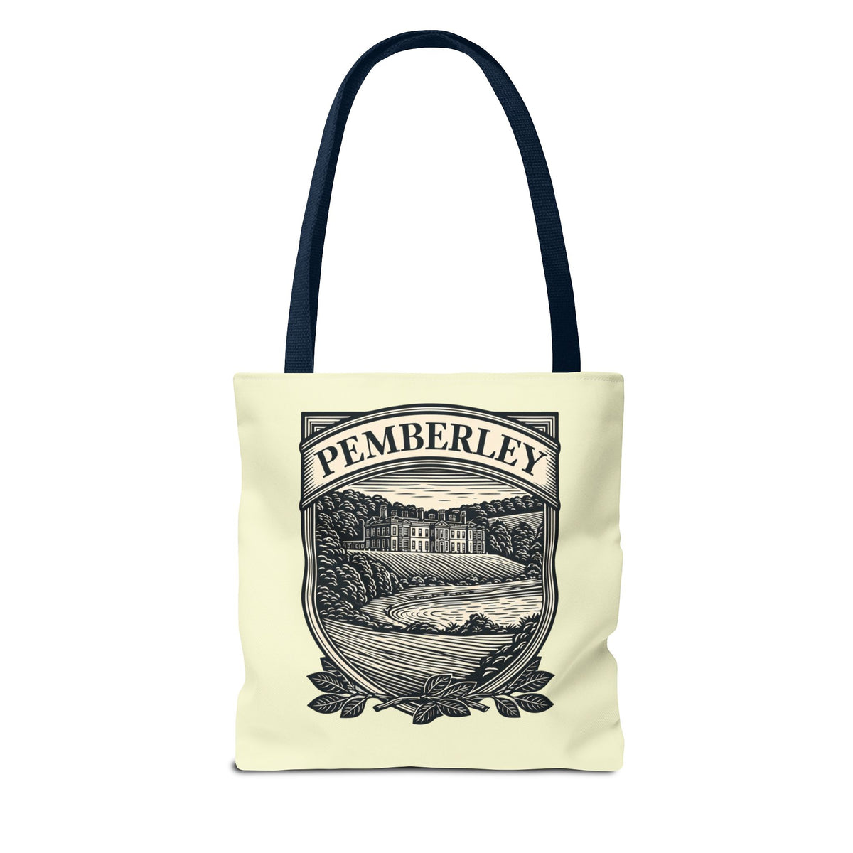 Pemberley Crest Tote Bag — Regency Manor Vintage Shield Canvas Tote
