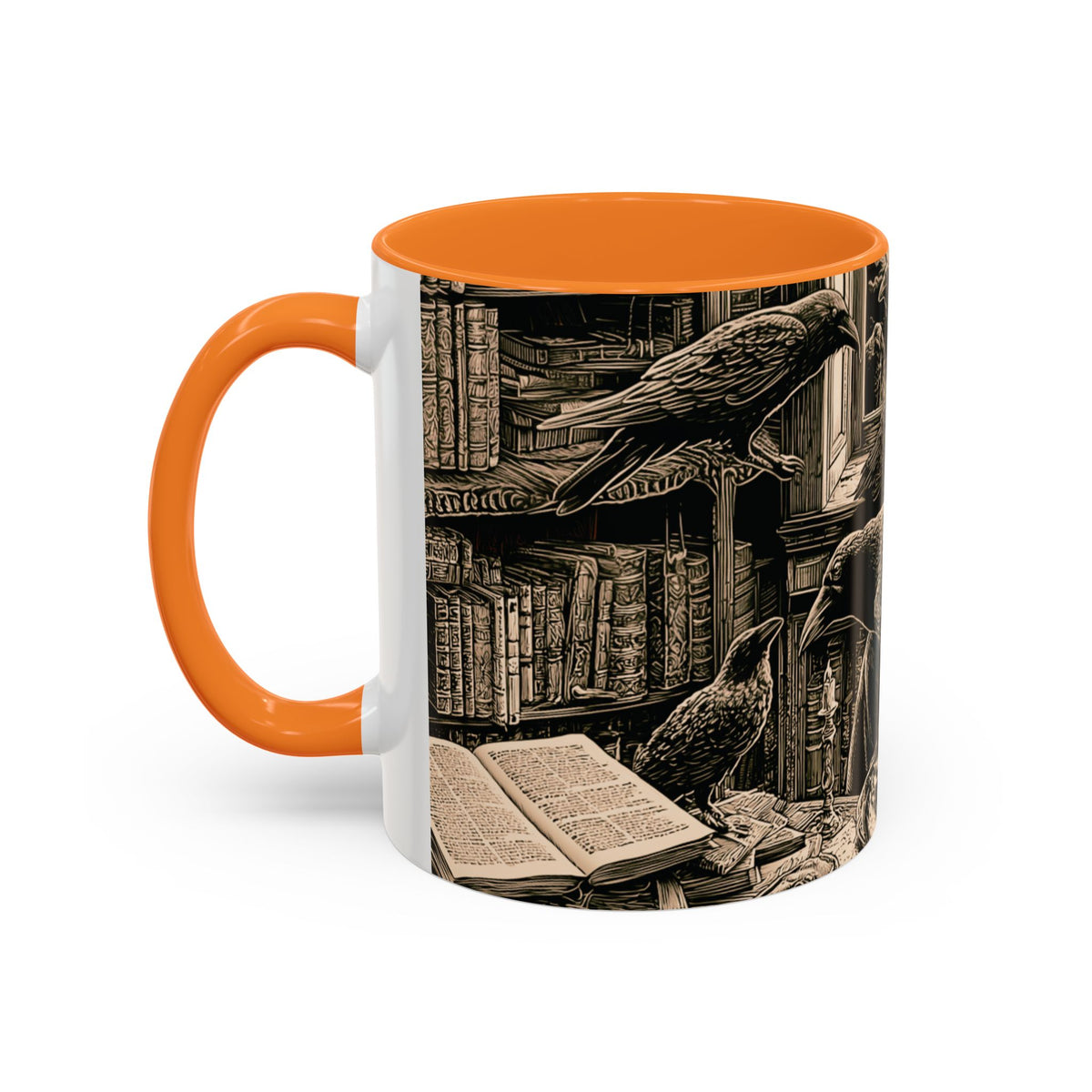 Edgar Allan Poe Raven Portrait Mug | Ceramic Coffee Cup