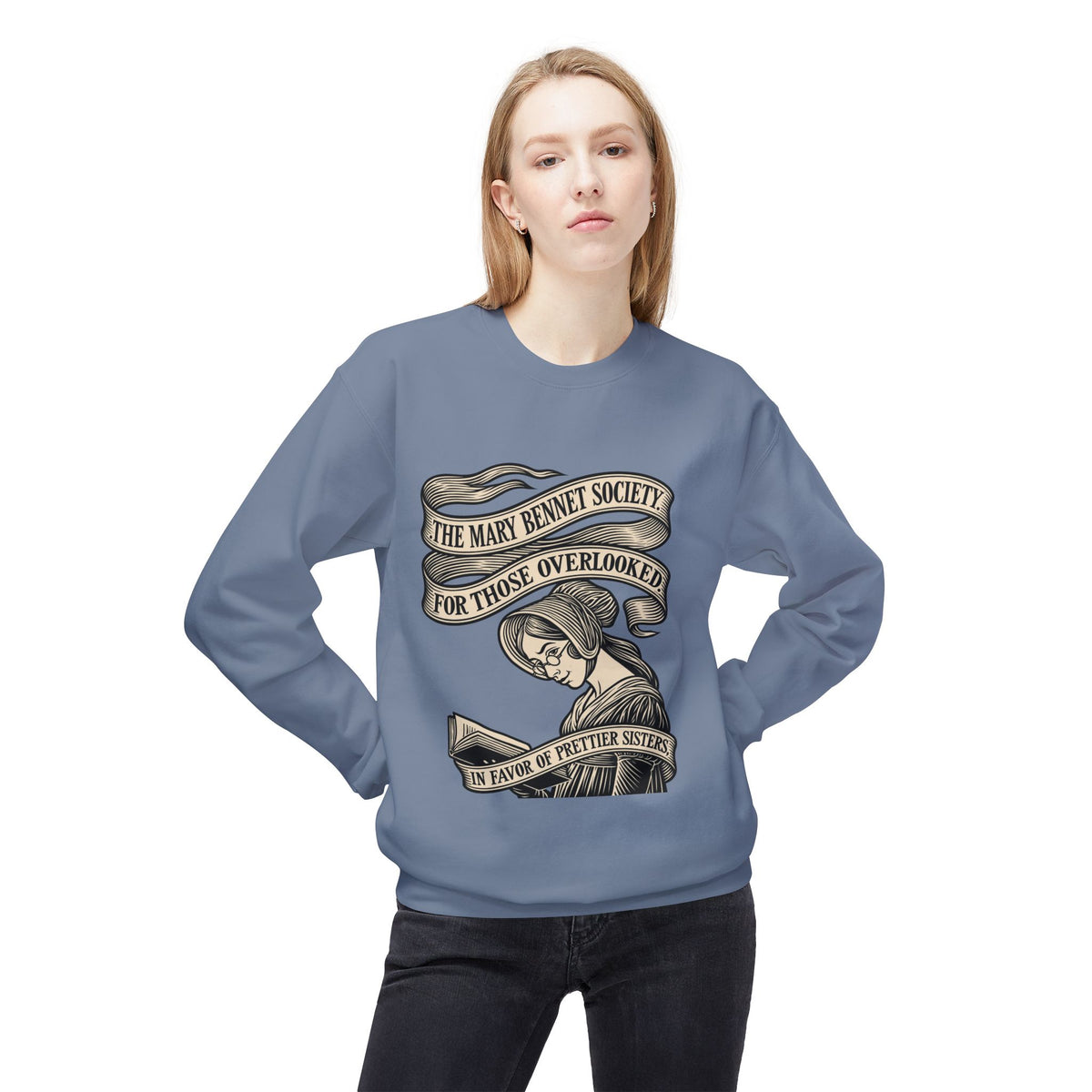 Crewneck Sweatshirt — “The Mary Bennet Society for Those Overlooked” Literary Pride Pullover