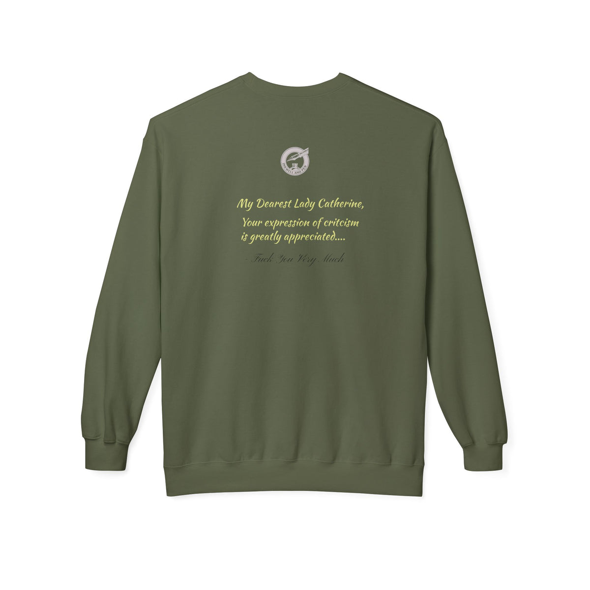 Jane Austen 'Shades of Pemberley' Crewneck Sweatshirt — Elizabeth Bennet Fictionalized Quote