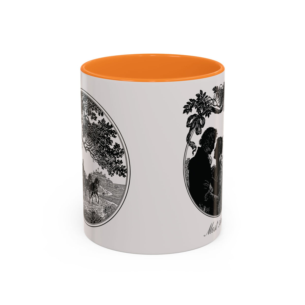 Romantic Vintage Silhouette Mug — "Most Ardently" Tea Coffee Cup (11oz/15oz)