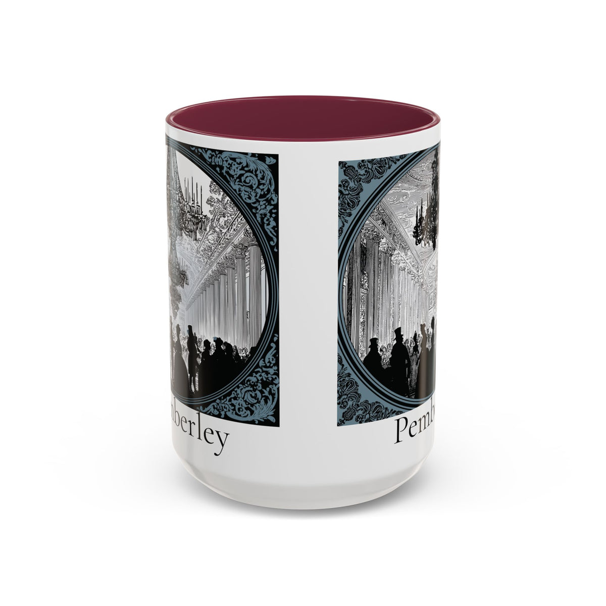 Pemberley Ballroom Illustration Mug | Color Accent Ceramic Mug