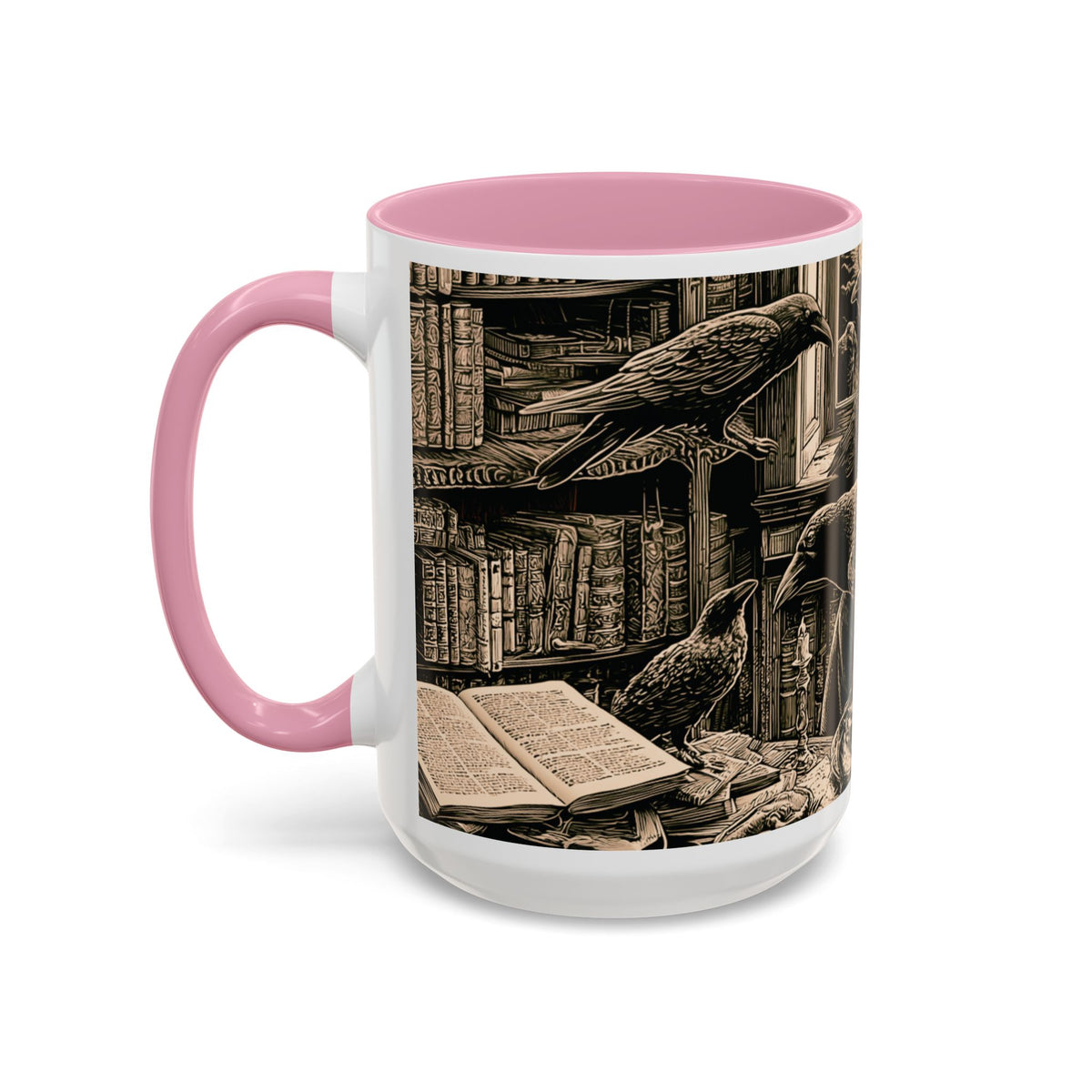 Edgar Allan Poe Raven Portrait Mug | Ceramic Coffee Cup