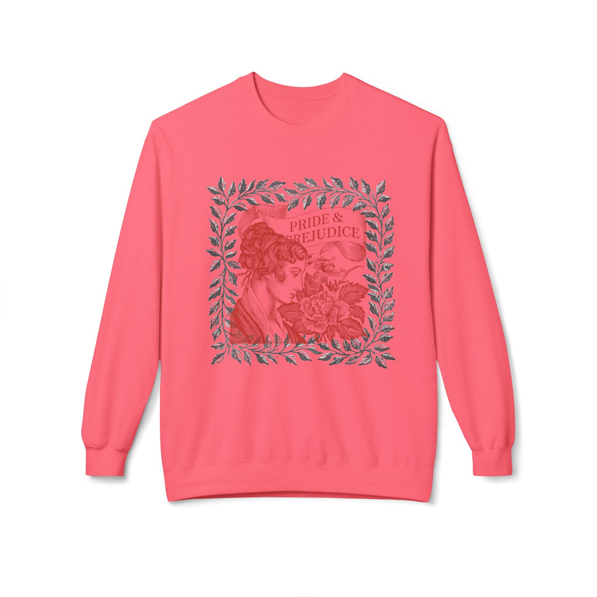 Pride & Prejudice Illustration Sweatshirt — Jane Austen Booklover Crewneck (Derbyshire Coordinates)