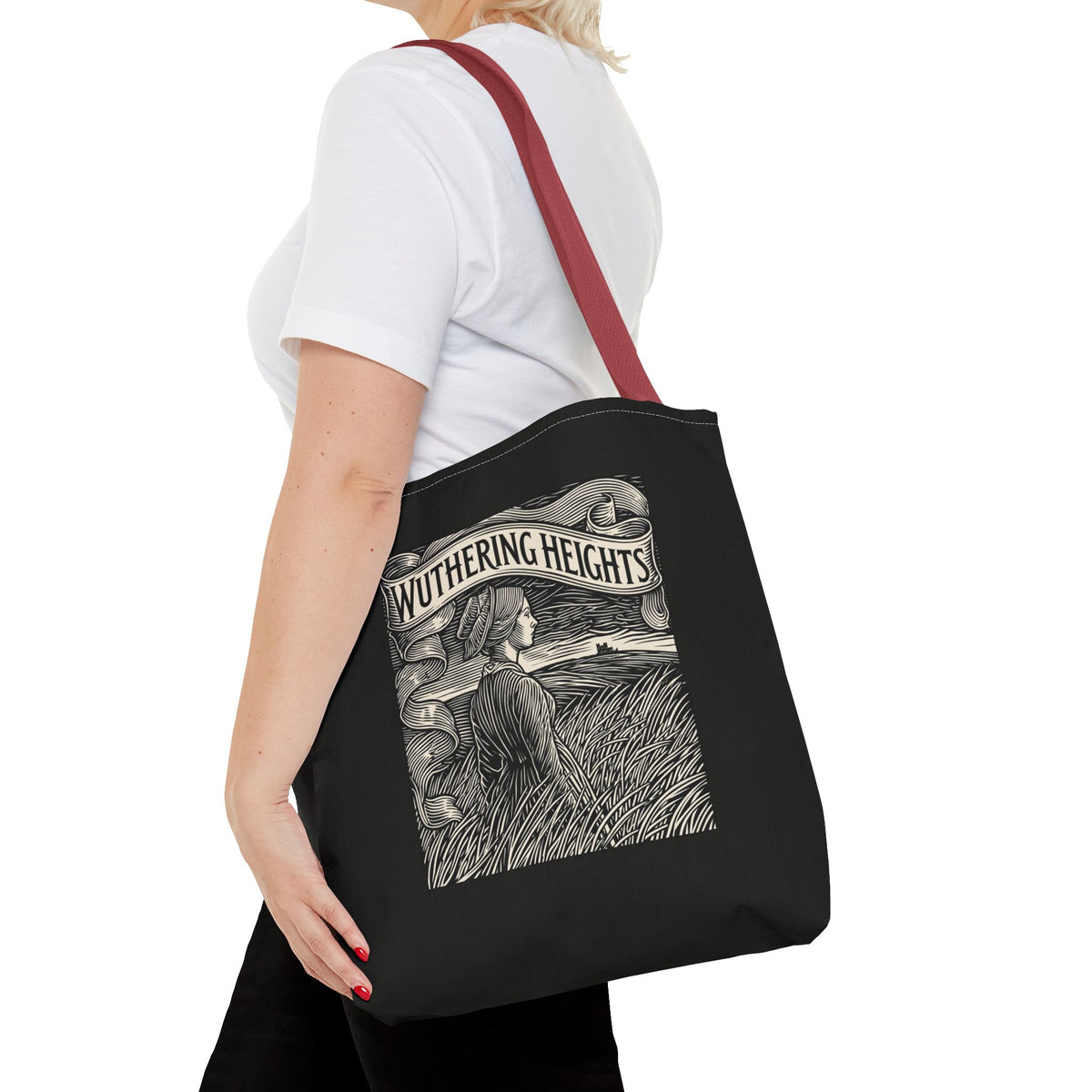 Wuthering Heights Illustrated Tote Bag — Gothic Novel Literary Canvas Tote