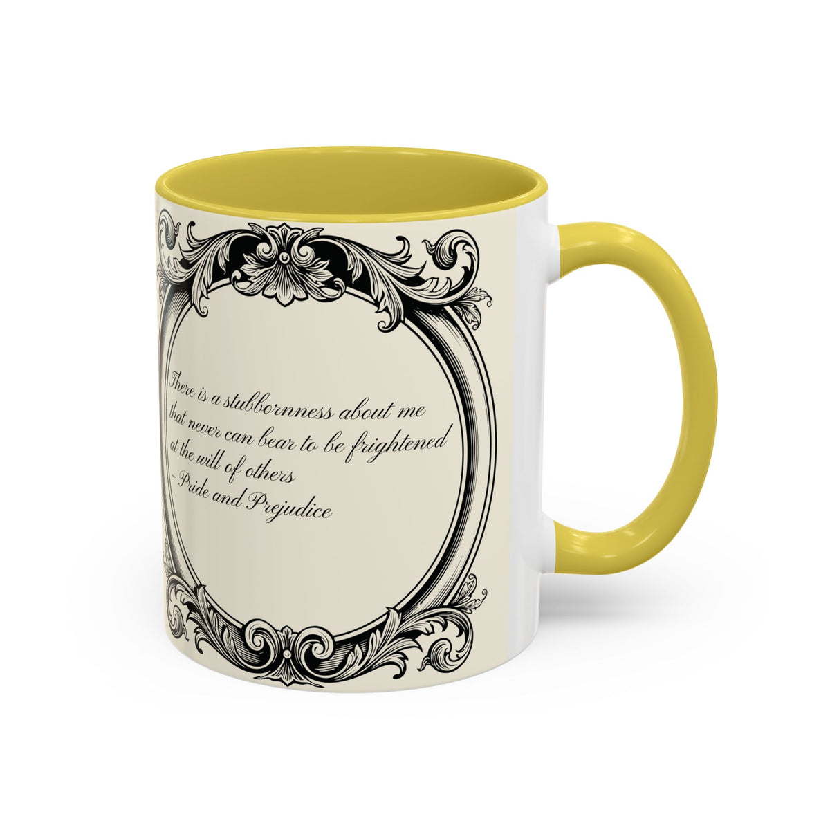 Quote from Pride & Prejudice Vintage Floral Mug — “Pride & Prejudice” Ceramic Book Lover Mug (11oz/15oz)