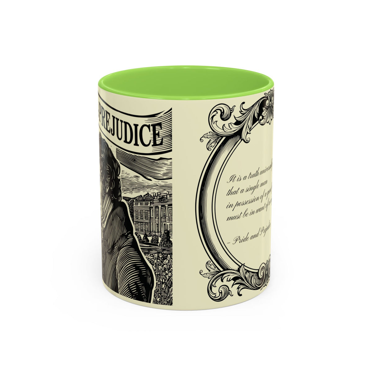 Pride and Prejudice Quote Mug — “Mr. Darcy at Pemberley” Vintage Jane Austen Coffee Cup (11oz/15oz)