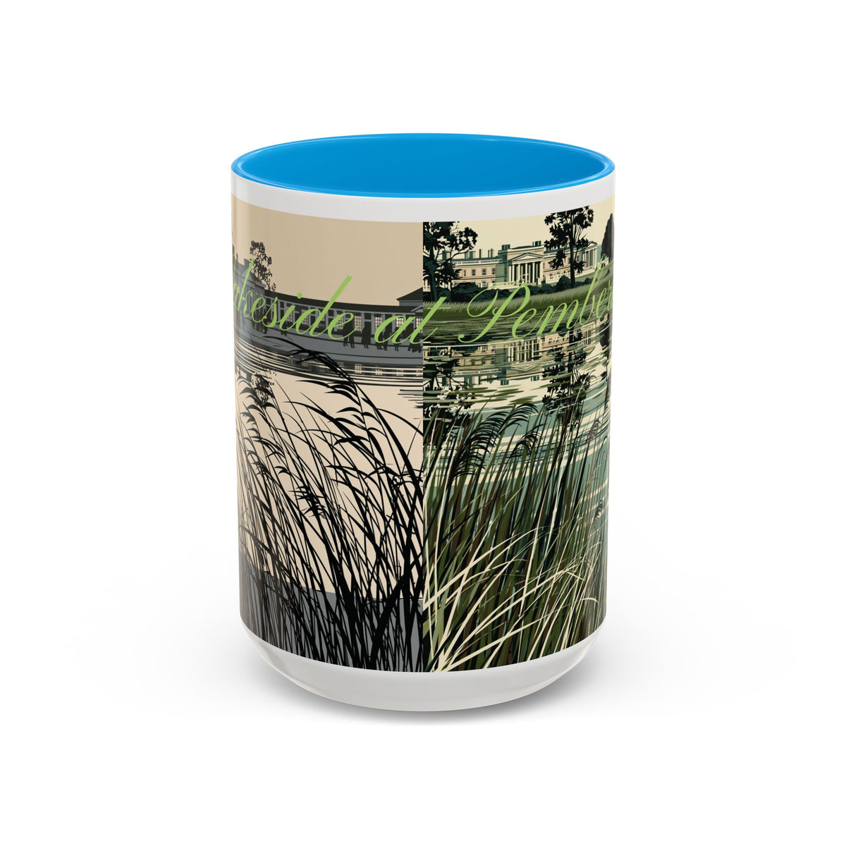 Strolling Lakeside with Mr. Darcy  —  Scenic Lakeside Vintage Gentleman Mug (11oz & 15oz)