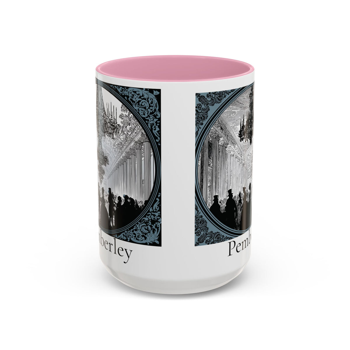 Pemberley Ballroom Illustration Mug | Color Accent Ceramic Mug