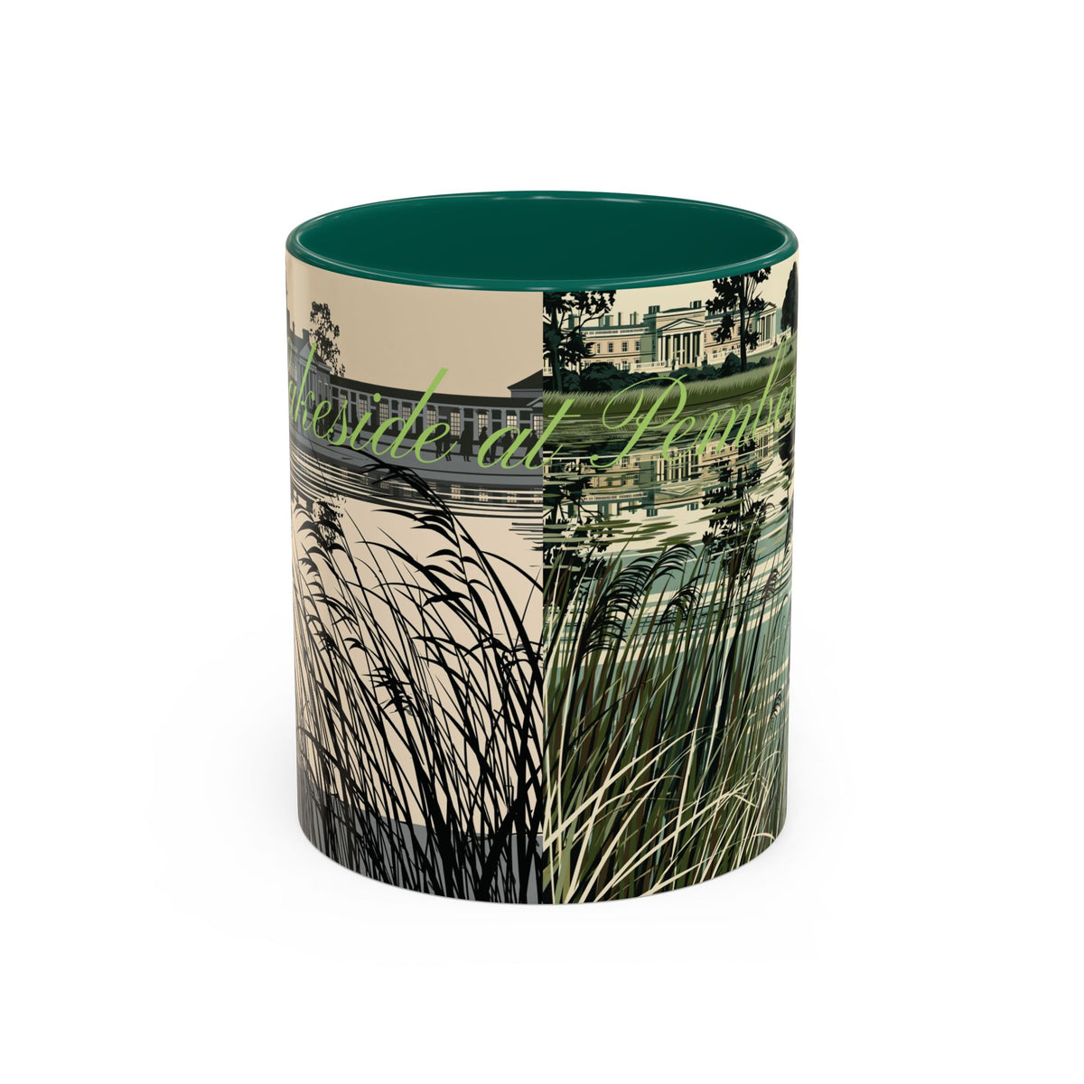 Strolling Lakeside with Mr. Darcy  —  Scenic Lakeside Vintage Gentleman Mug (11oz & 15oz)
