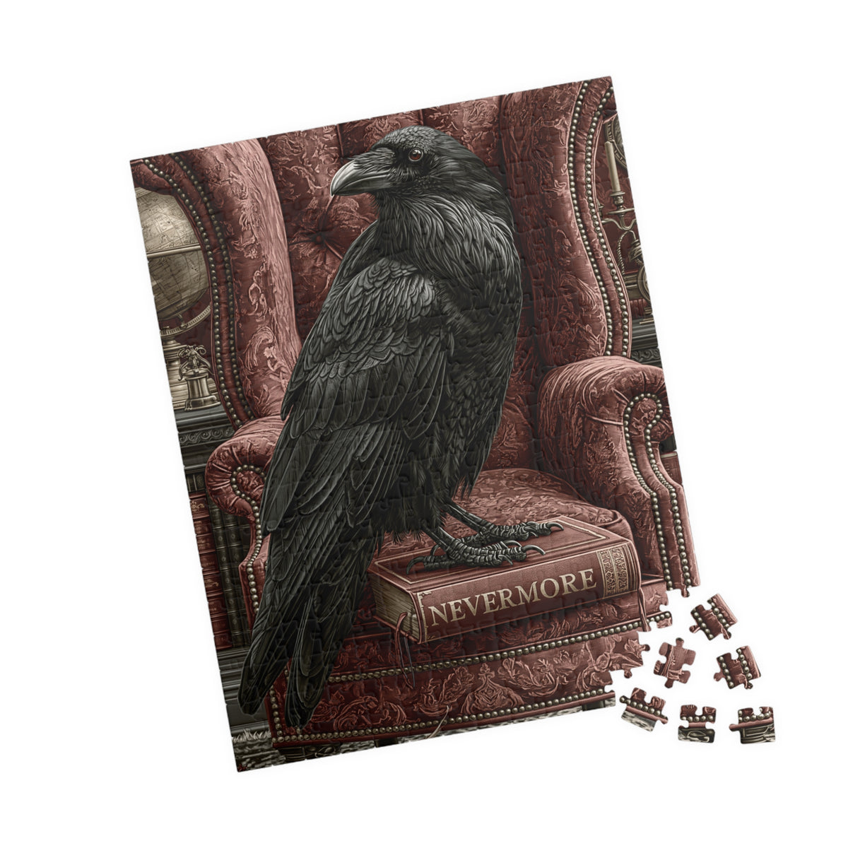 Poe's Raven on Armchair - Nevermore Puzzle