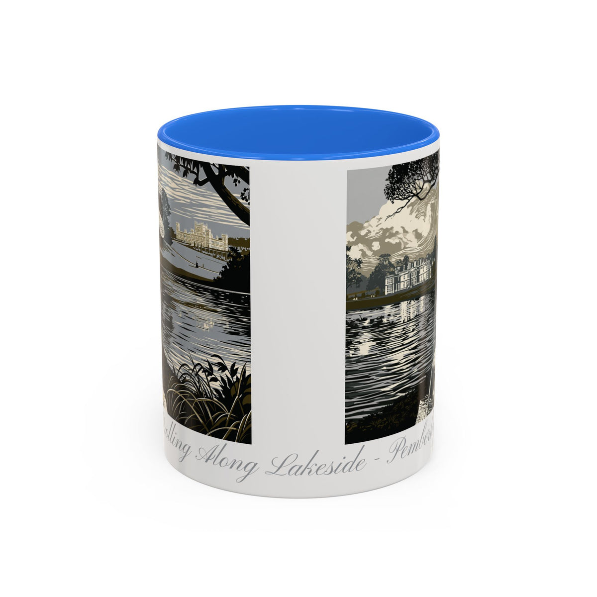 'Strolling Pemberley' Ceramic Coffee Cup — Vintage Regency Silhouette Mug