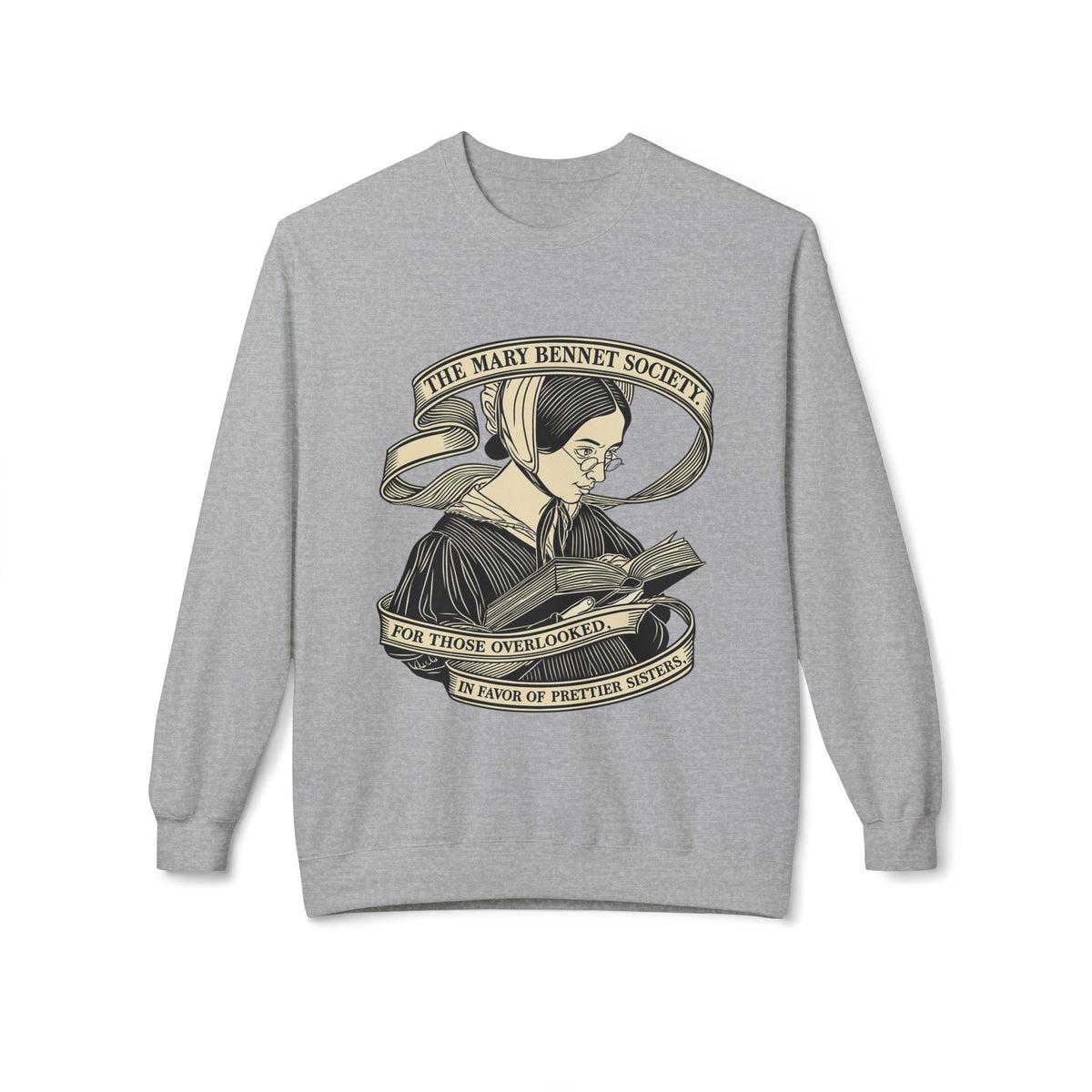 The Mary Bennet Society Literary Crewneck Sweatshirt — Vintage Booklover Reading Crew