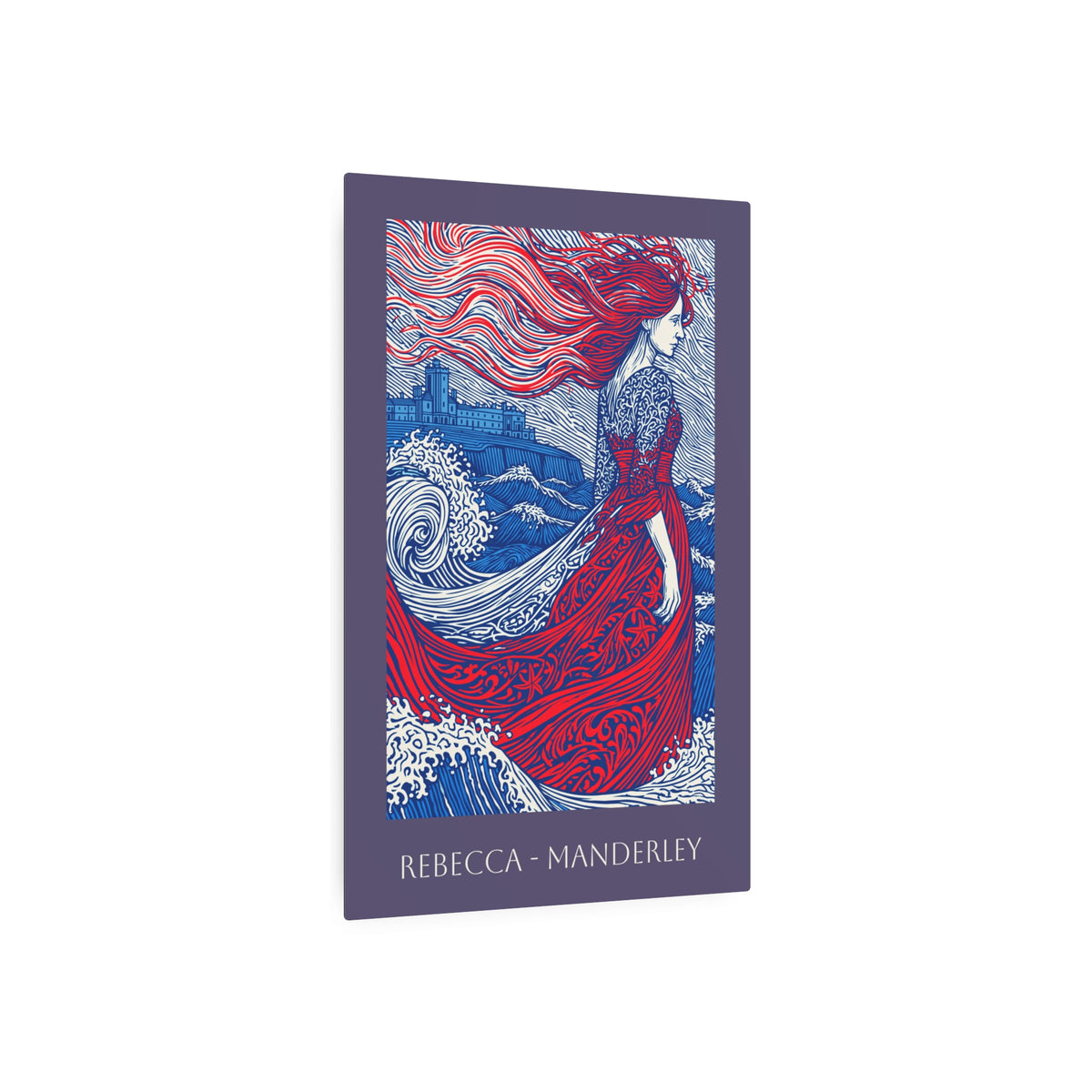 Rebecca at Manderley Metal Art Sign — Gothic Coastal Illustration Wall Plaque