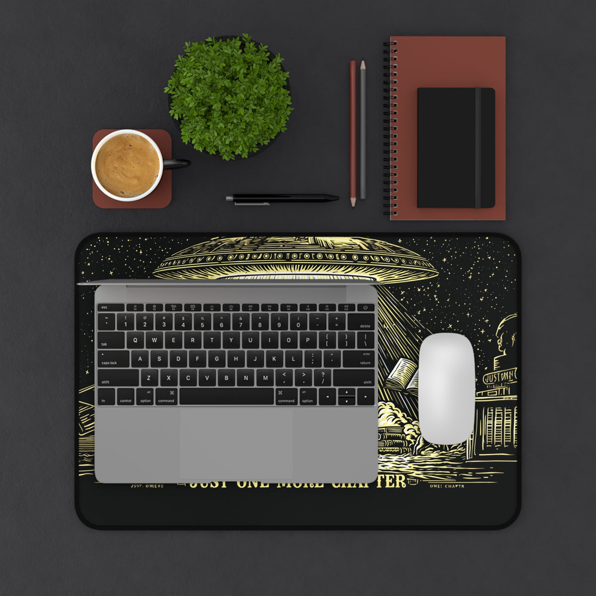 Alien Abduction Reader Desk Mat | "Just One More Chapter" Book Lover