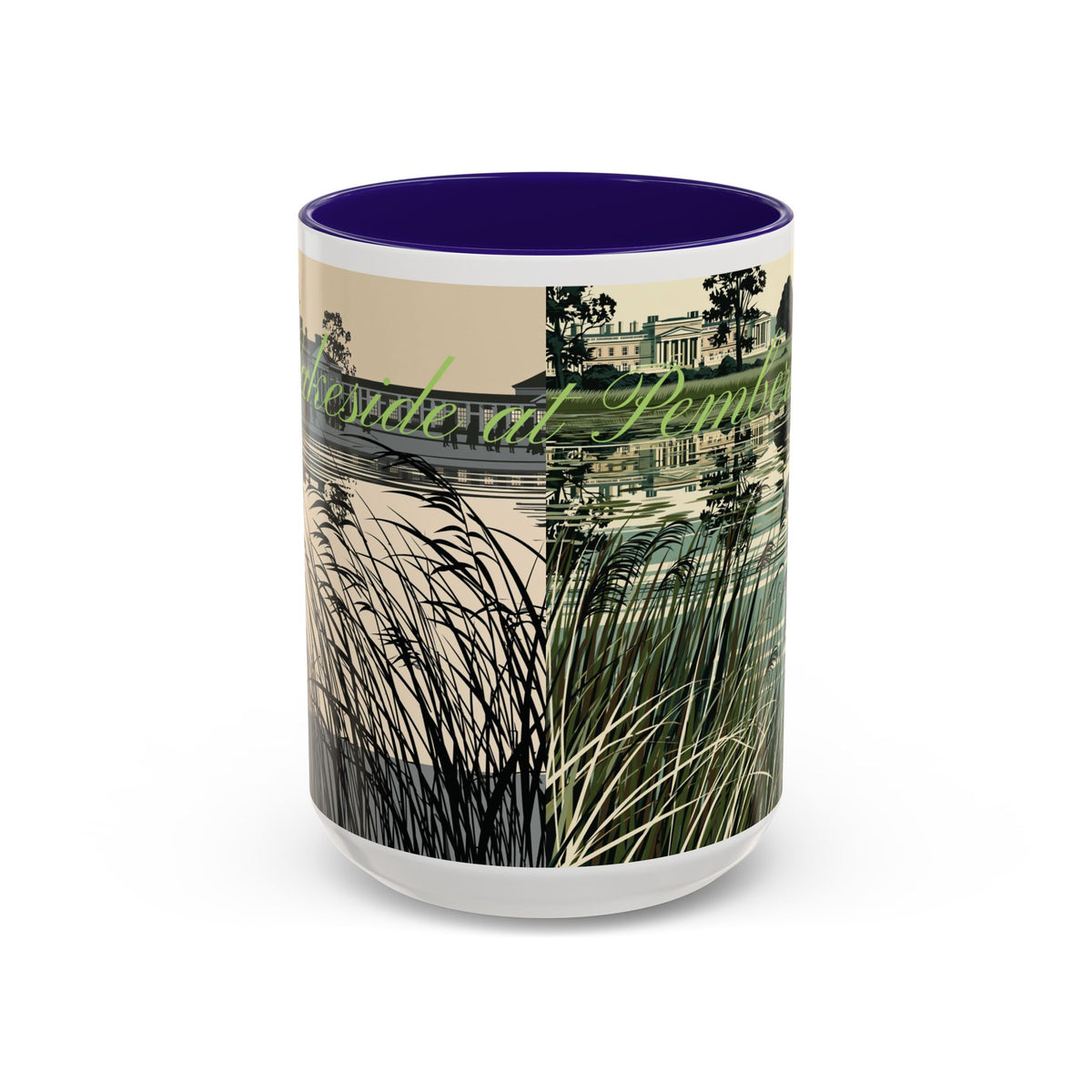 Strolling Lakeside with Mr. Darcy  —  Scenic Lakeside Vintage Gentleman Mug (11oz & 15oz)