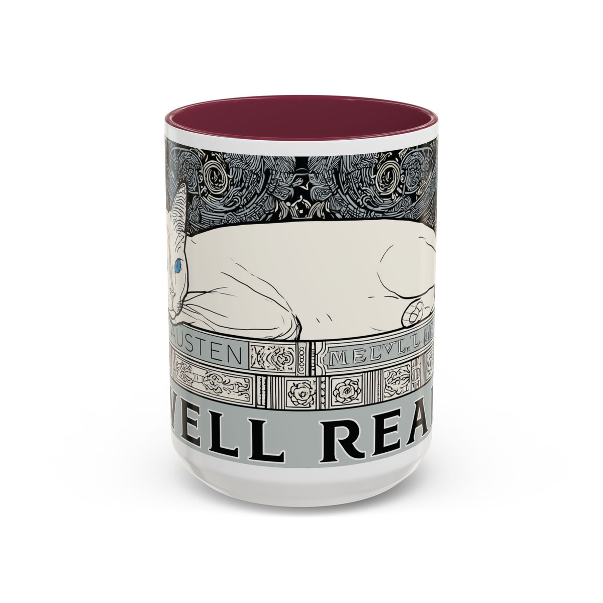 Well Read Siamese Cat Mug | Color Accent Ceramic Mug