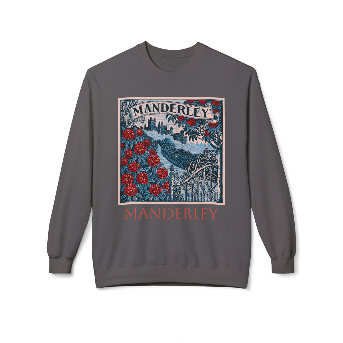 Manderley Vintage Graphic Sweatshirt — Gothic Rose Estate Crewneck