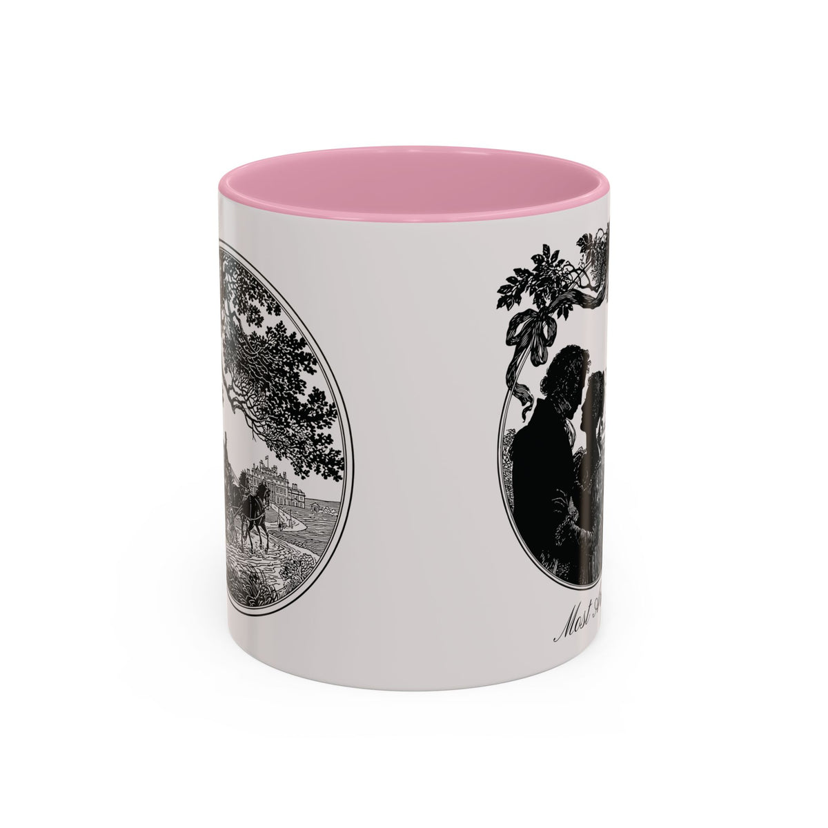 Romantic Vintage Silhouette Mug — "Most Ardently" Tea Coffee Cup (11oz/15oz)