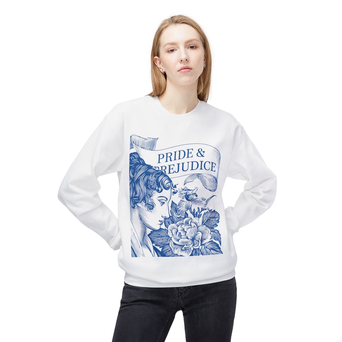 Pride & Prejudice Floral Sweatshirt — Jane Austen Booklover Crewneck (Derbyshire Coordinates)