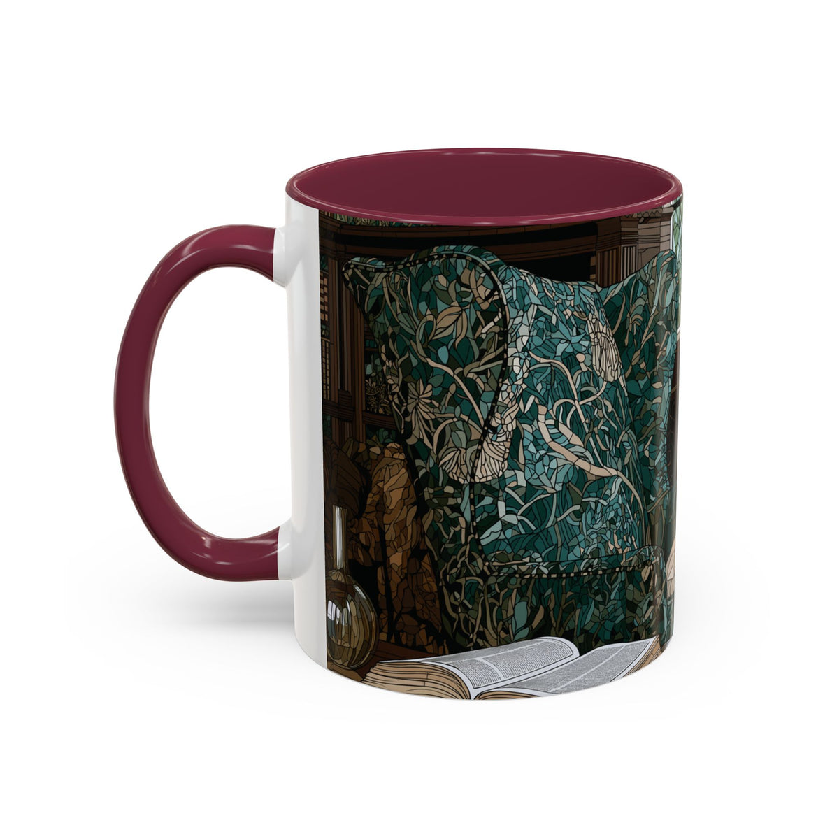Cozy Reading Nook Cat Mug | Ceramic Coffee Cup 11oz 15oz