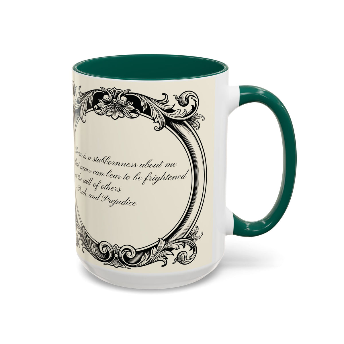 Quote from Pride & Prejudice Vintage Floral Mug — “Pride & Prejudice” Ceramic Book Lover Mug (11oz/15oz)