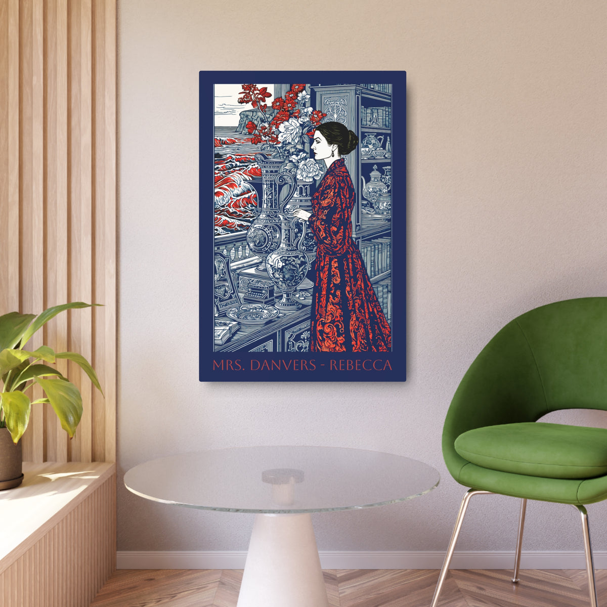 Metal Art Print — "Mrs. Danvers • Rebecca" Vintage Gothic Bookplate Wall Art