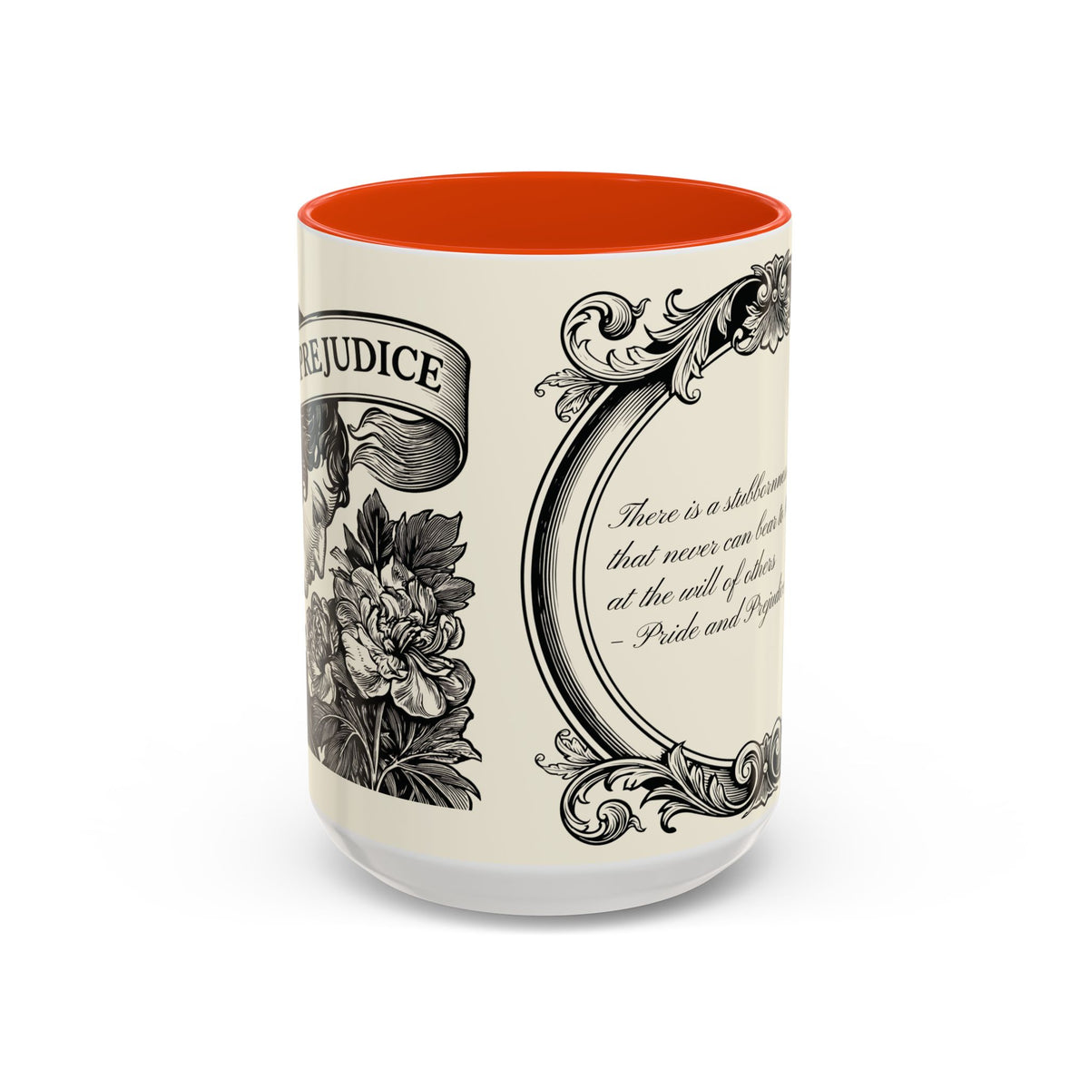 Quote from Pride & Prejudice Vintage Floral Mug — “Pride & Prejudice” Ceramic Book Lover Mug (11oz/15oz)
