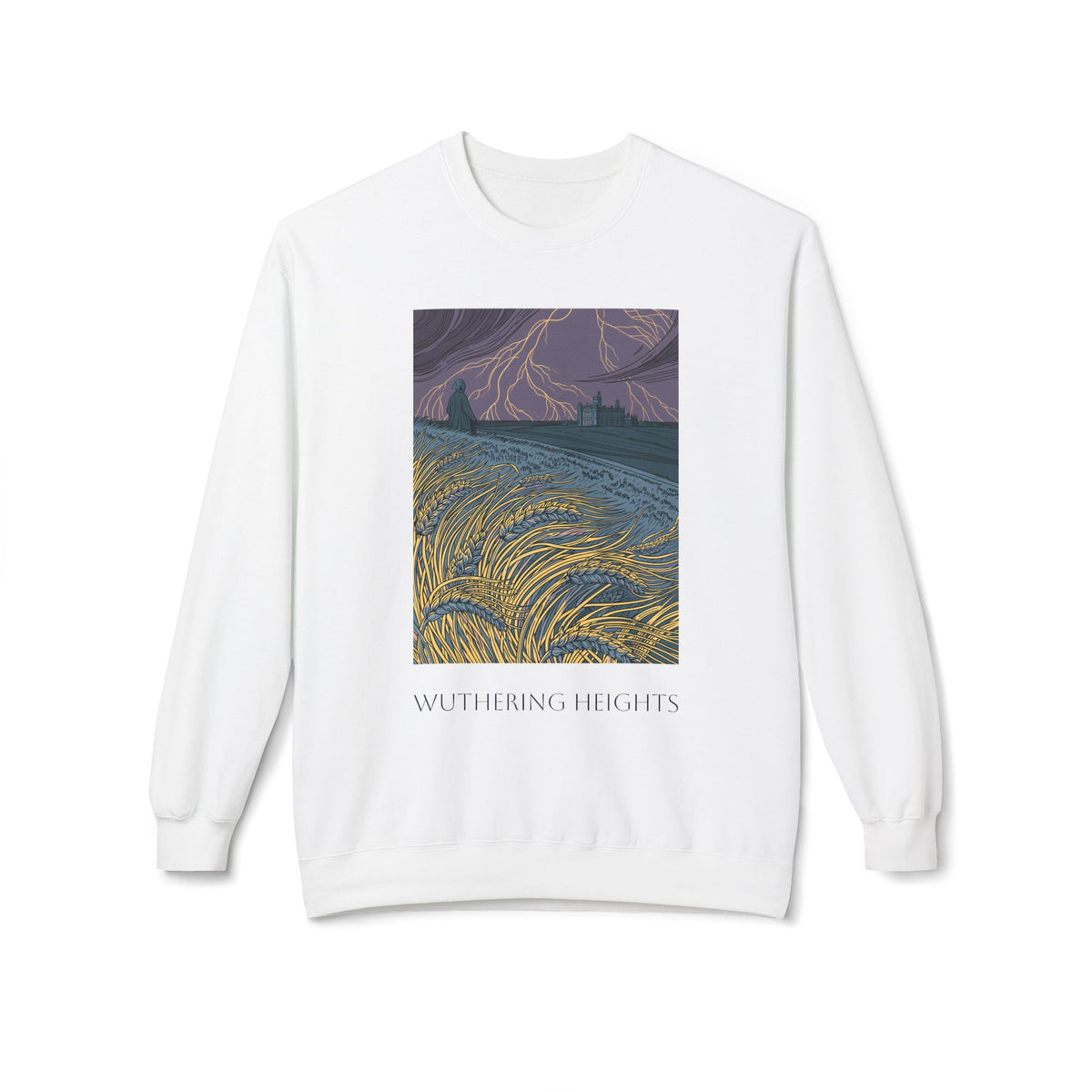 Wurthering Heights Crewneck Sweatshirt — Moorscape "I'd Marry the Storm Again"