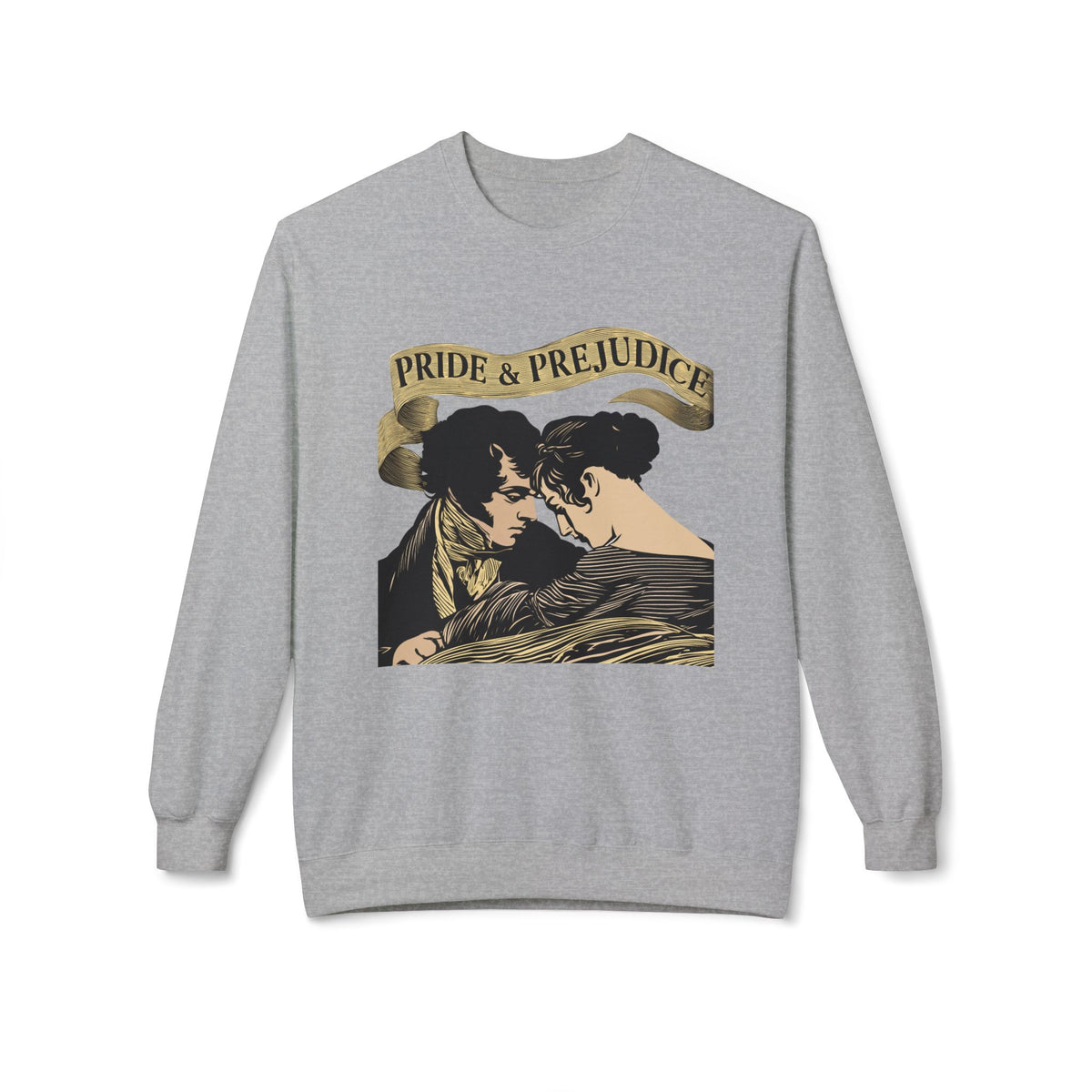 Sepia Toned Pride & Prejudice Crewneck Sweatshirt — Vintage Romance Literary Pullover