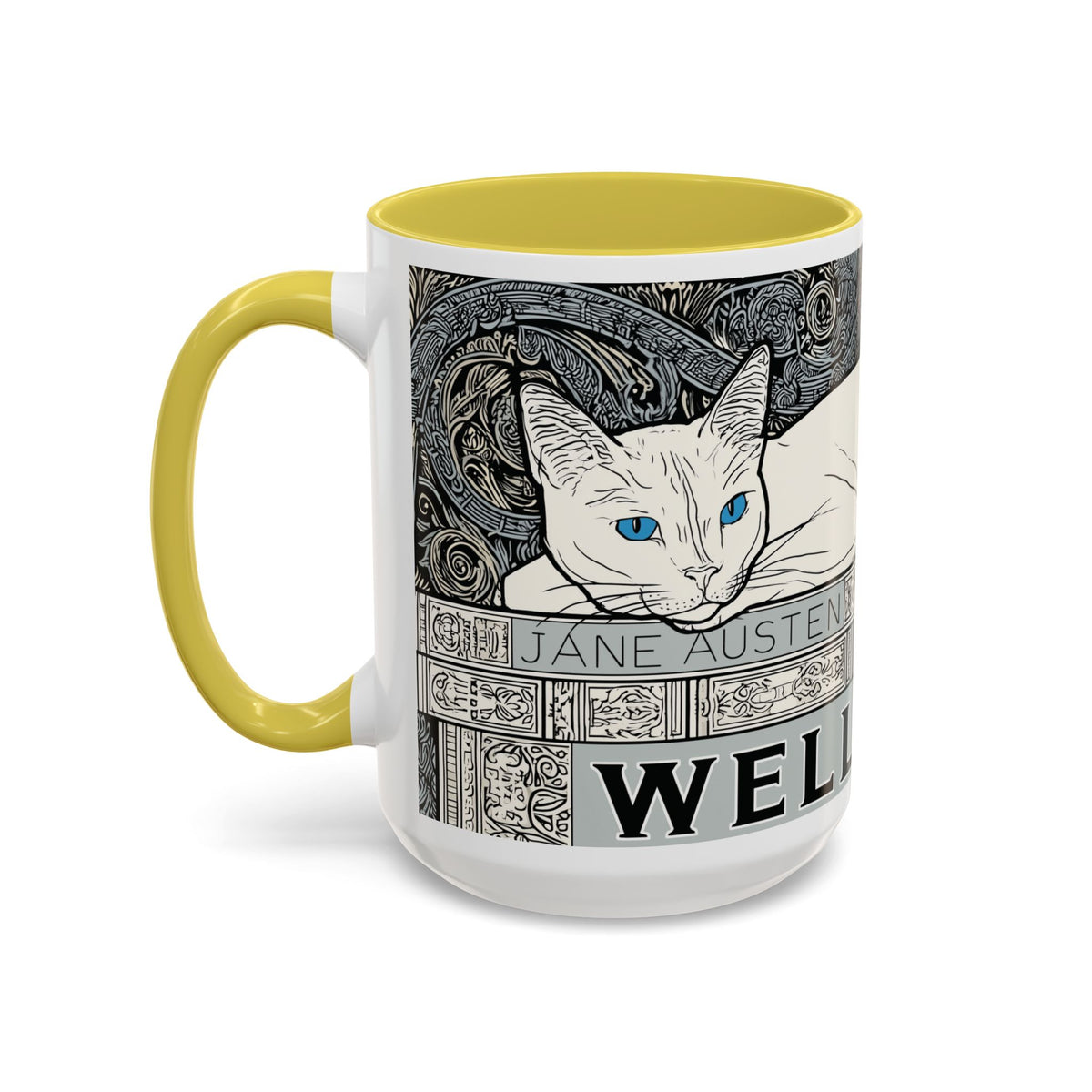 Well Read Siamese Cat Mug | Color Accent Ceramic Mug